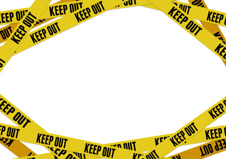 Illustration of Material for Background of Caution tape #01. Vector illustrationのイラスト素材