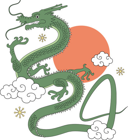 Vector illustration of oriental dragon. #02のイラスト素材