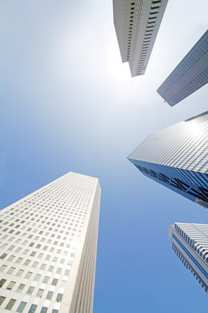Shinjuku skyscrapers and skyの写真素材