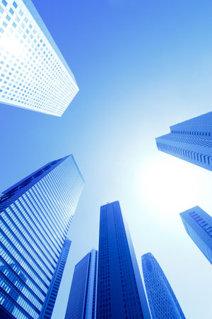 Shinjuku skyscrapers and skyの写真素材
