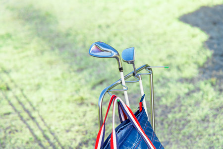 Golf driving range on a sunny winter day