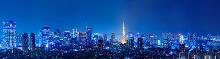 Night view of Tokyo full of lightのeditorial素材
