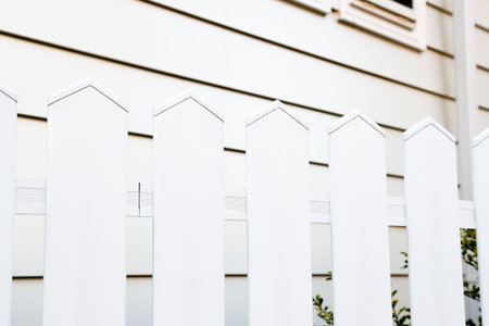 White fenceの写真素材