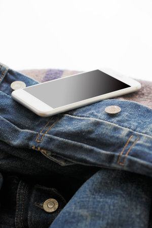 Smartphones and jacketsの写真素材