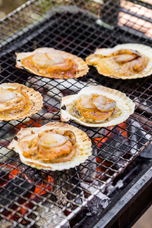 Grilled scallops