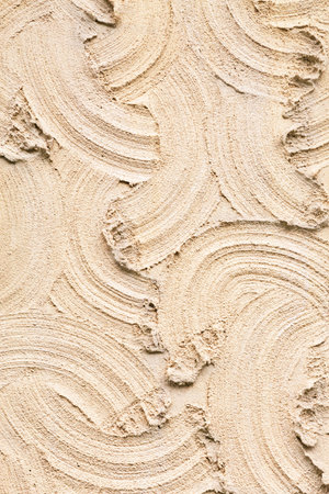 Wave-patterned mortar wallの写真素材