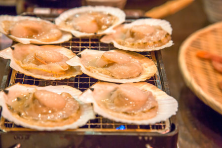Grilled scallopsの写真素材