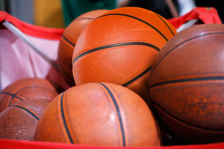 Lots of basketballの写真素材