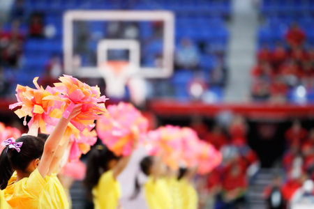 Cheerleader at the basketball venueの写真素材