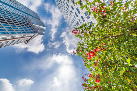 Urban buildings and blue sky