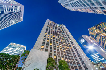 High-rise buildings at night
