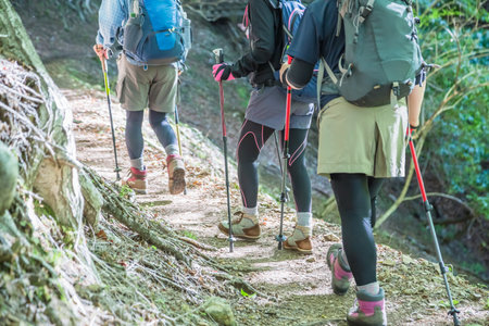 Women hikingの写真素材