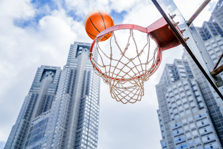 Outdoor Basketball Courtの写真素材