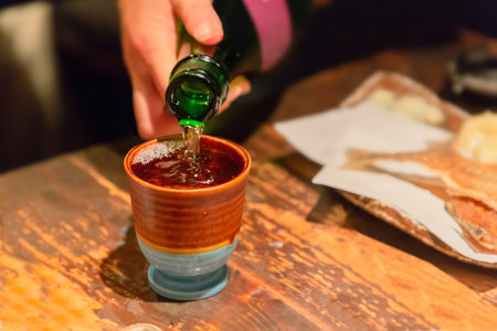 Pour the sakeの写真素材