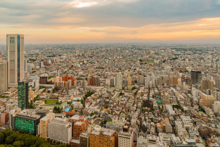 Night view of Tokyo from Shinjuku high-rise buildingの写真素材