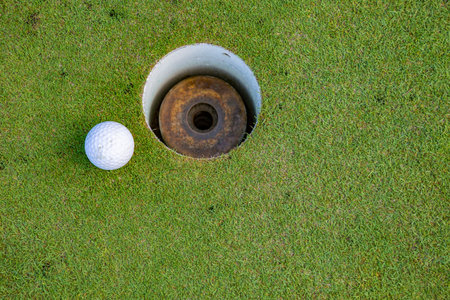 Golf course greens and golf ballsの写真素材