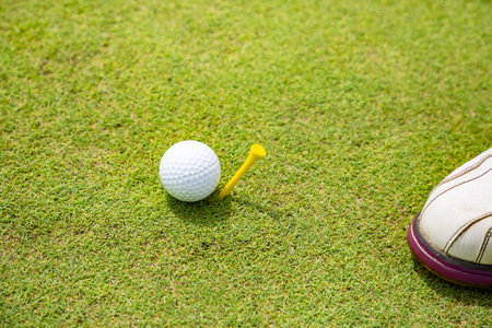 Golf course greens and golf ballsの写真素材