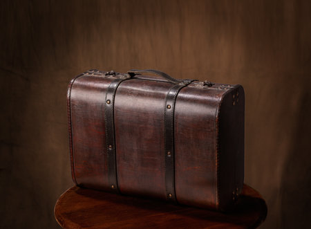 Old wooden suitcase