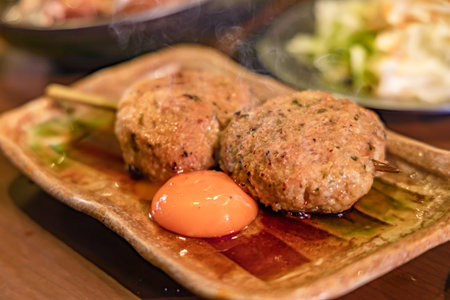 Yakitori perfect for sake bowlsの写真素材