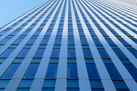 The outer wall of a building with blue sky