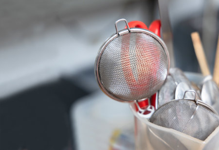 The cherry trees in full bloomの写真素材