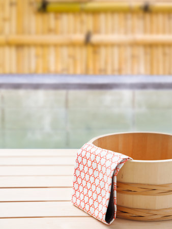 The cherry trees in full bloomの写真素材