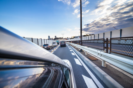 View during the driveの写真素材