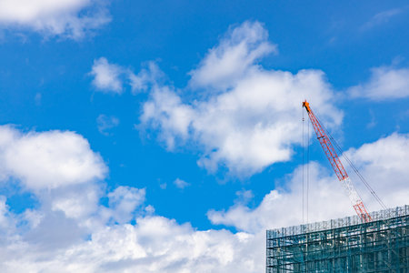 Blue sky and craneの写真素材