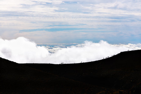 Mountain trail above the clouds