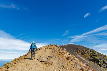 People walking on the summitのeditorial素材