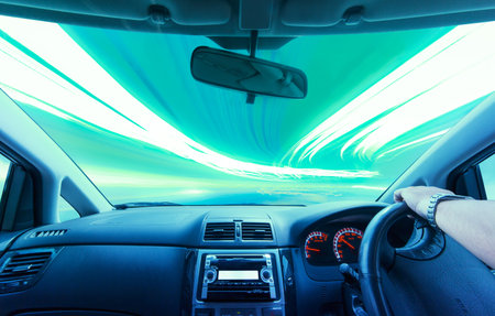 View from the car windowの写真素材