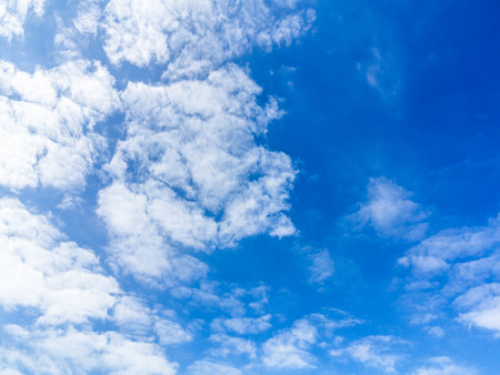 Blue sky and clouds background.の写真素材