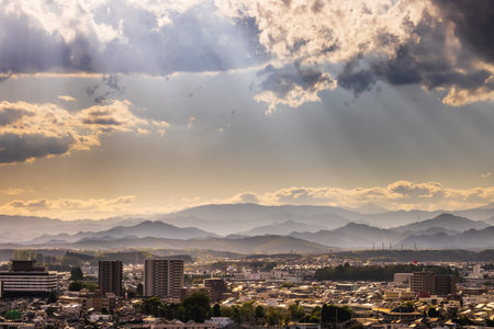 Scenery of local cities at sunset (Utsunomiya City, Tochigi Prefecture)