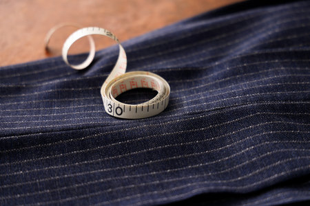 Men's Clothing Fabric and Tape measure Tailor Image
