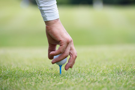 The tee ground of the golf course where fresh green is beautiful