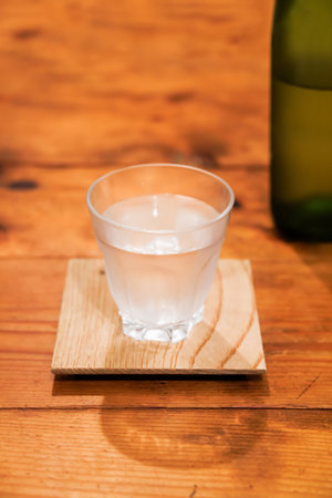 Delicious water placed on a wooden tableの写真素材