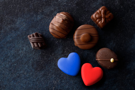 Lots of chocolate that looks deliciousの写真素材