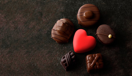 Lots of chocolate that looks deliciousの写真素材