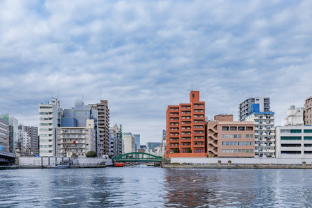 Buildings in the bay area of Tokyoの写真素材