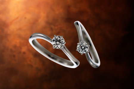 Diamond ring with cute shapeの写真素材