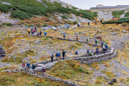 View of Murodo in Toyama Prefecture in early autumn, Kurobe Tateyama Alpine Routeのeditorial素材