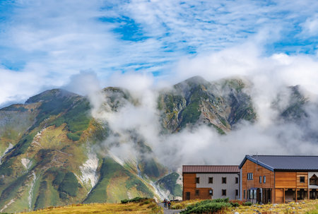 View of Murodo in Toyama Prefecture in early autumn, Kurobe Tateyama Alpine Routeのeditorial素材