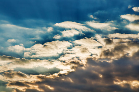 Sunset on the outskirts of Yokohama with a beautiful contrast between clouds and sky