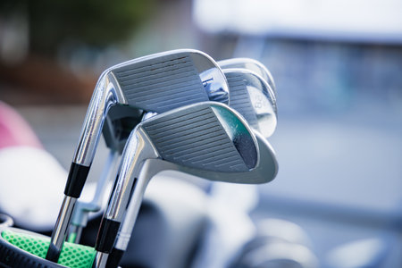 Many golf clubs made of ironの写真素材