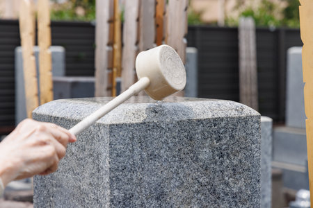 Visiting the grave to pay tribute to your ancestorsの写真素材