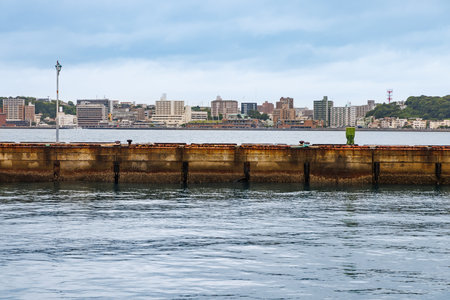 View of the Kanmon Strait from Moji Portの写真素材