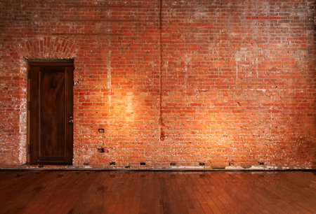 Quaint brown old brick wallの写真素材