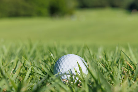 A golf course with beautiful fresh greeneryの写真素材