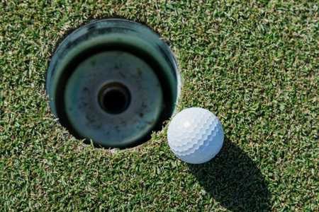 Golf course greens and golf balls