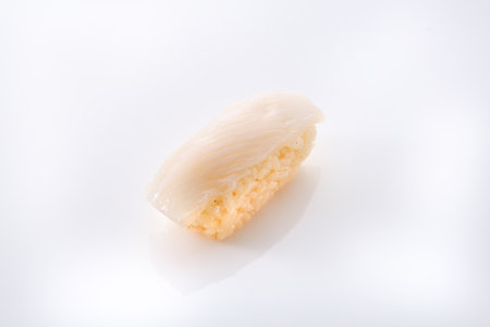 Fresh and delicious-looking squid nigiri sushiの写真素材